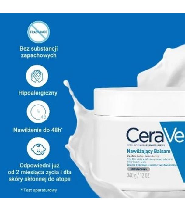 CeraVe, nawilżający balsam z ceramidami do skóry suchej i bardzo suchej, 340 g