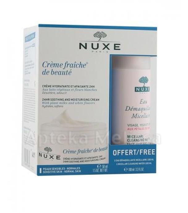 NUXE CREME FRAICHE DE BEAUTE 24-godzinny nawilżający i kojący krem - 50 ml + NUXE EAU DEMAQUILLANTE - 100ml