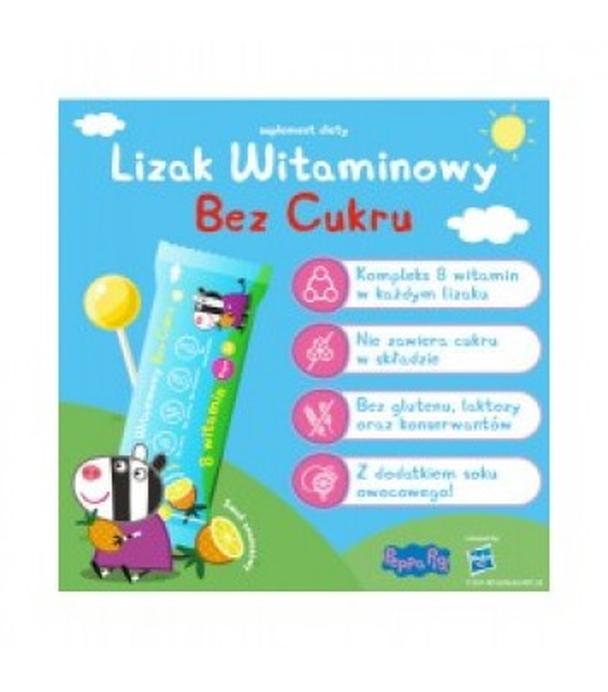 Lizak witaminowy bez cukru Peppa Pig, 1 sztuka