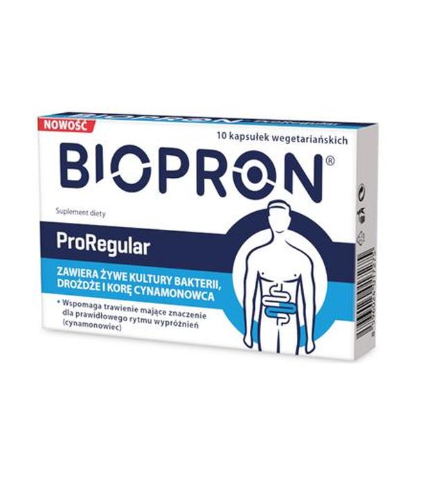 Biopron Proregular - 10 kaps. - Prawidłowy rytm wypróżnień - cena, opinie, wskazania