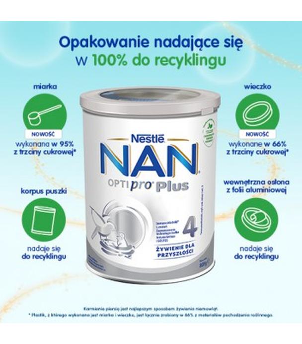 Nestle NAN OPTIPRO Plus 4 Mleko modyfikowane junior dla dzieci po 2 roku, 800 g (puszka)