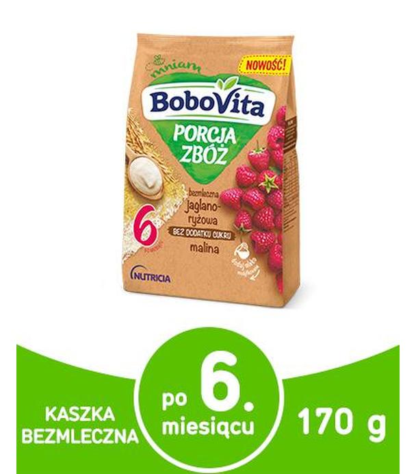 BoboVita Porcja Zbóż Kaszka bezmleczna jaglano-ryżowa malina, po 6. miesiącu, 170 g