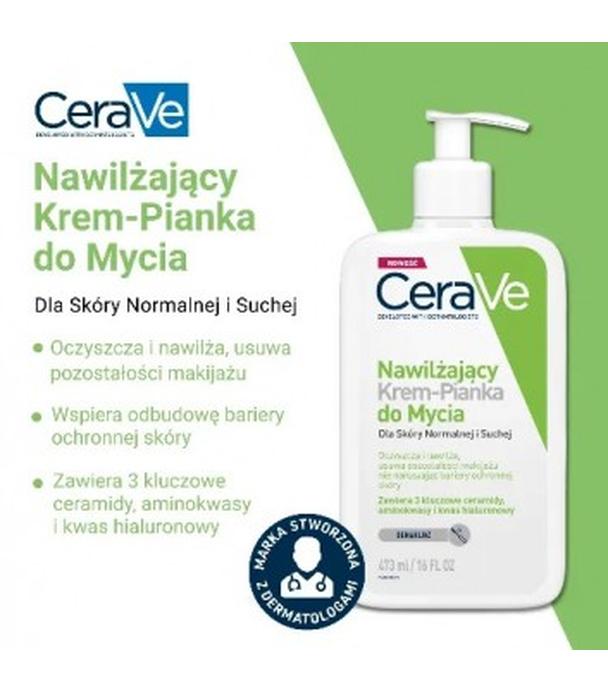 CeraVe, nawilżający krem-pianka do mycia, 473 ml