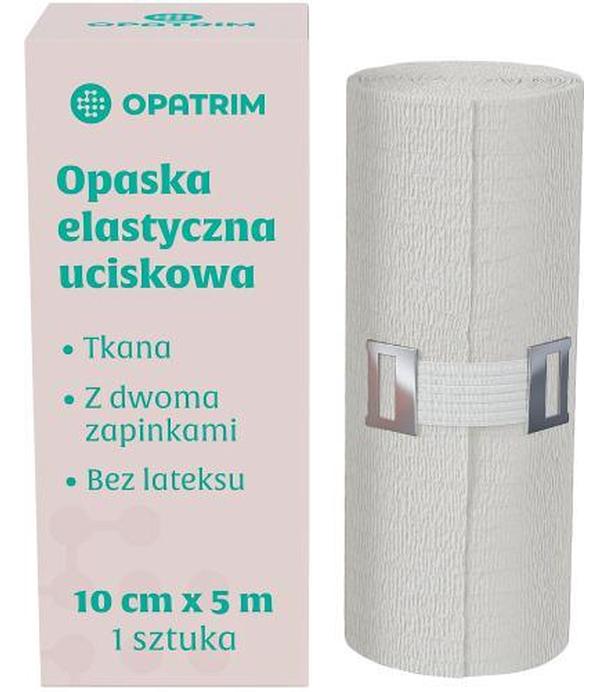 Opatrim Opaska uciskowa tkana elastyczna bez lateksu z 2 zapinkami 10 cm x 5 m, 1 sztuka