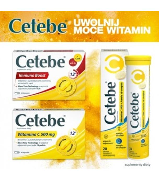 Cetebe Witamina C 1000 + Acerola + B-Complex, 20 tabletek musujących