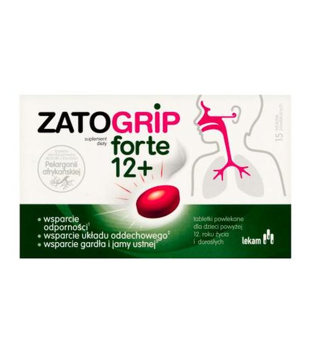 Zatogrip Forte 12+ dla dzieci i dorosłych 15 tabletek - ważny do 2025-02-28