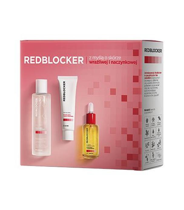 Redblocker, Zestaw: Koncentrat naprawczy, 30 ml + Krem na noc, 50 ml + Płyn micelarny, 200 ml
