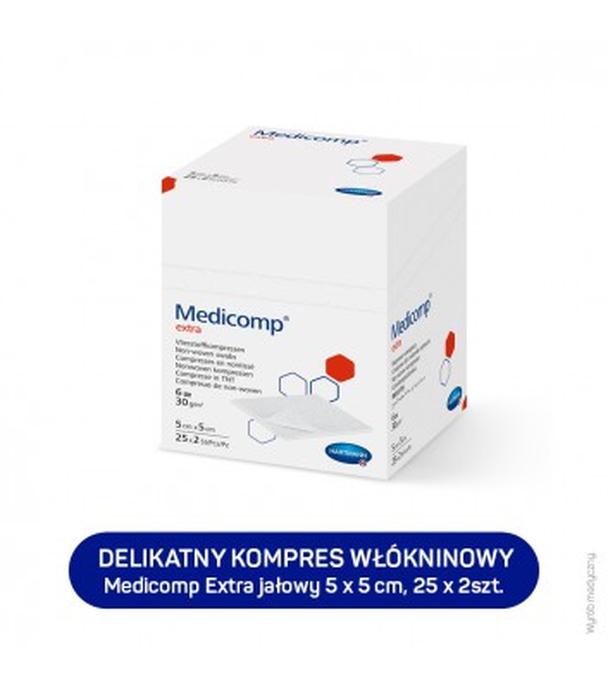 HARTMANN MEDICOMP EXTRA Kompresy jałowe 5 cm x 5 cm, 25 x 2 sztuki