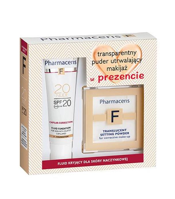 Pharmaceris F Zestaw Fluid intensywnie kryjący dla skóry naczynkowej 20 + transparentny puder matujący - 30 ml + 6 g