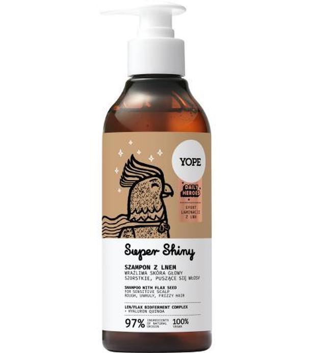 Yope Daily Heroes Super Shiny Szampon z lnem, 300 ml