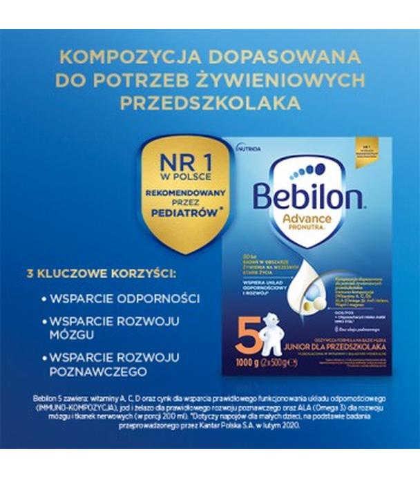 Bebilon 5 Advance Pronutra Junior, odżywcza formuła na bazie mleka dla przedszkolaka, 1000 g