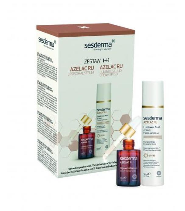 Sesderma Zestaw AZELAC RU Serum 30 ml + AZELAC RU Emulsja rozświetlająca SPF 50 50 ml