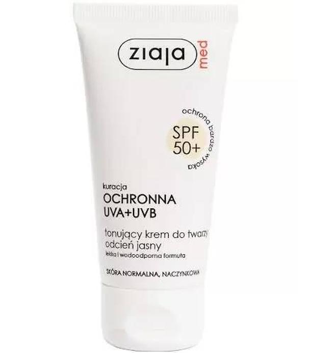 Ziaja Med kuracja ochronna UVA+UVB tonujący krem do twarzy odcień jasny 50 ml