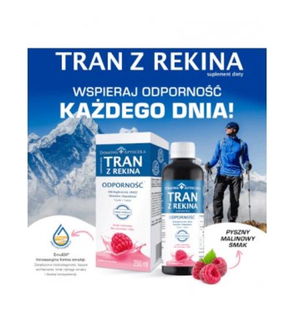 Domowa Apteczka Odporność Tran z rekina o smaku malinowym, 250 ml