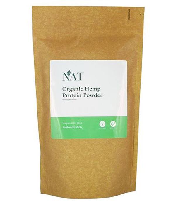 NAT Organic Hemp Protein Powder 40 % - 500 g - cena, opinie, stosowanie