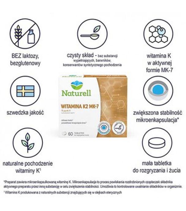 NATURELL Witamina K2 MK-7, 60 tabl. do ssania, cena, opinie, właściwości - ważny do 2025-10-01