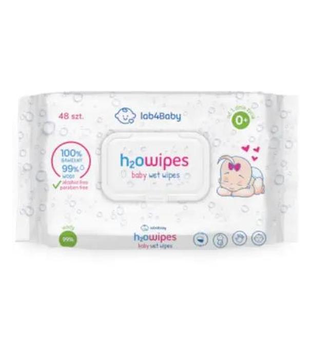 Lab4baby h2o baby wet wipes chusteczki, 48 sztuk