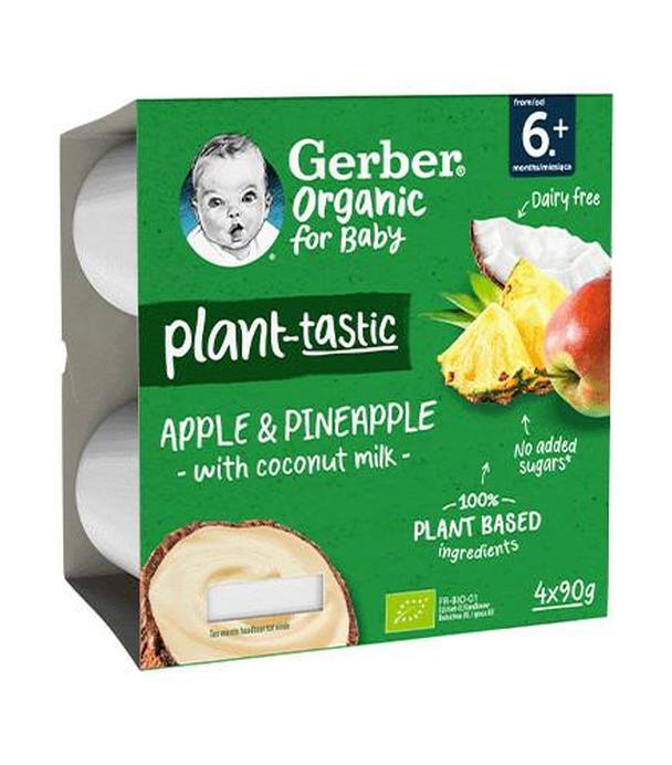Gerber Organic Deserek jabłko ananas z musem kokosowym po 6. miesiącu, 4 x 90 g
