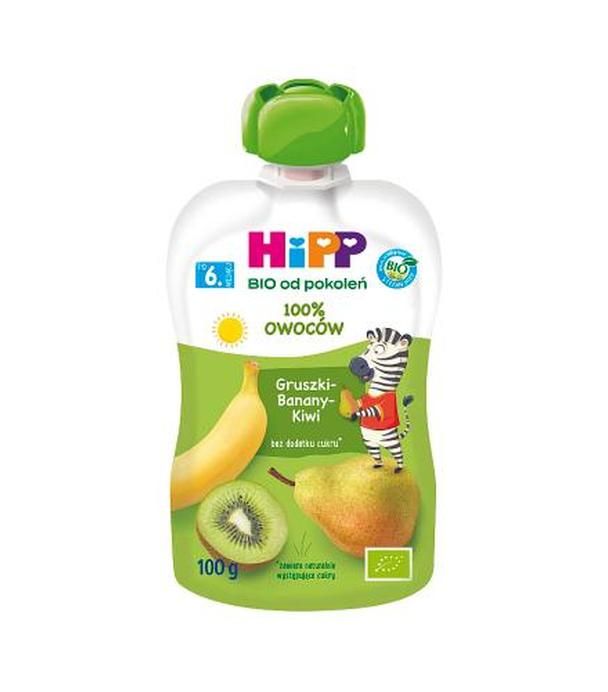 HiPP BIO od pokoleń, Gruszki-Banany-Kiwi, po 6. m-cu, 100 g, cena, wskazania, właściwości