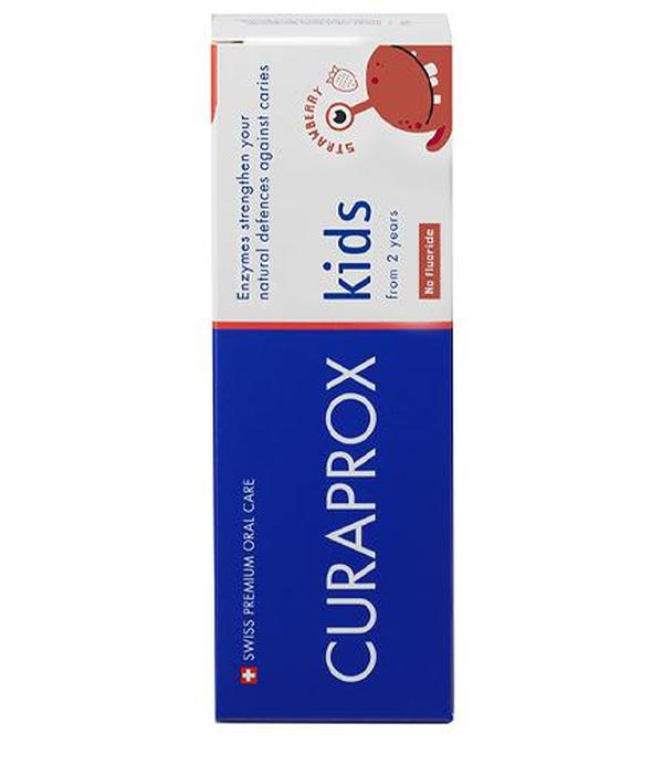 Curaprox Kids Pasta do zębów dla dzieci bez fluoru truskawkowa, 60 ml, cena, opinie, wskazania