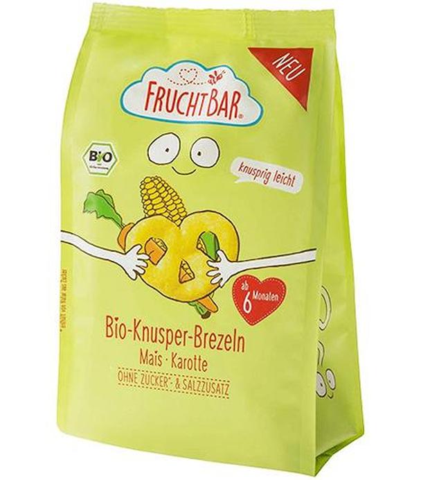 Fruchtbar Ekologiczne precelki kukurydziane marchewkowe powyżej 6 miesiąca życia, 25 g - ważny do 2025-08-17