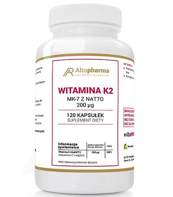 Altopharma Witamina K2 MK-7 z natto 200 µg - 120 kaps. - cena, opinie, stosowanie
