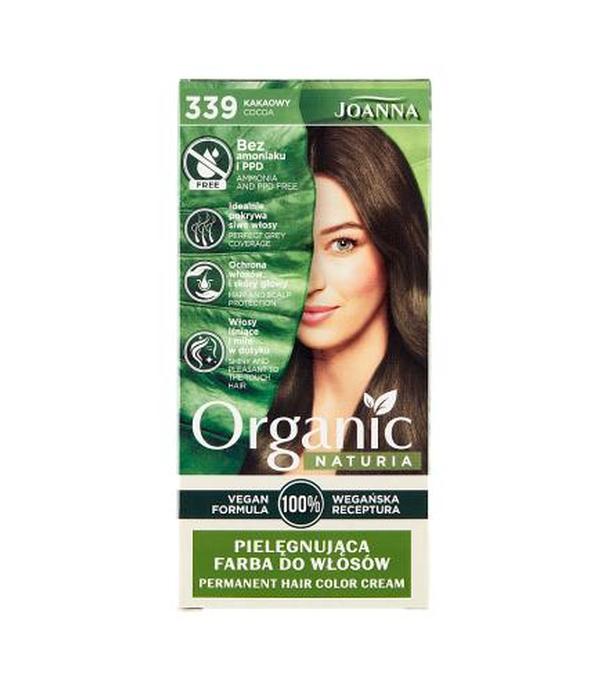 Joanna Organic Naturia Vegan Farba pielęgnująca do włosów 339 Kakaowy, 1 szt., cena, opinie, właściwości