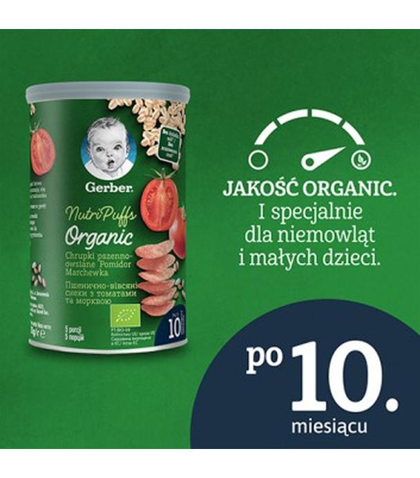 Gerber Organic Chrupki pszenno owsiane pomidor, marchewka dla niemowląt po 10. miesiącu, 35 g  - ważny do 2025-10-23