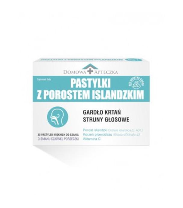 Domowa Apteczka Pastylki z Porostem Islandzkim, 30 pastylek miękkich do ssania