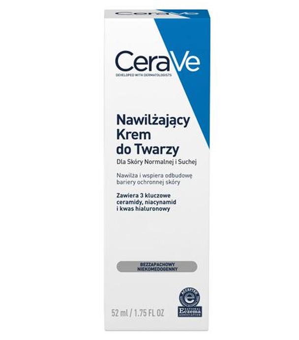 CeraVe, nawilżający krem do twarzy dla skóry normalnej i suchej, 52 ml