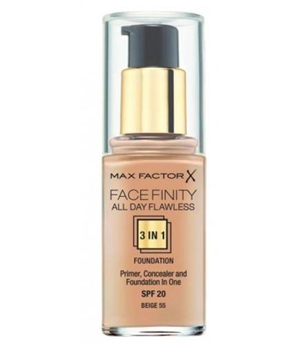 Max Factor Face Finity All Day Flawless 3w1 SPF 20 Podkład do twarzy 55 Beige - 30 ml - cena, opinie, właściwości