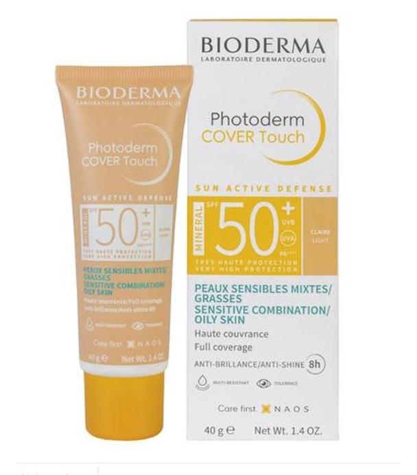 Bioderma Photoderm Cover Touch Mineral SPF 50+ Kryjący Podkład mineralny odcień jasny, 40 g - ważny do 2025-10-31