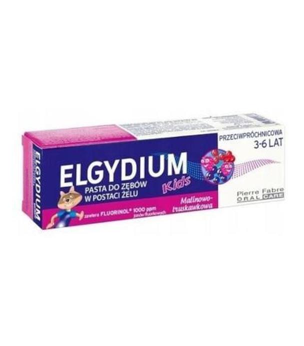 Elgydium Kids Fluorinol Protect+ pasta do zębów w postaci żelu o smaku czerwonych owoców 3-6 lat 50 ml