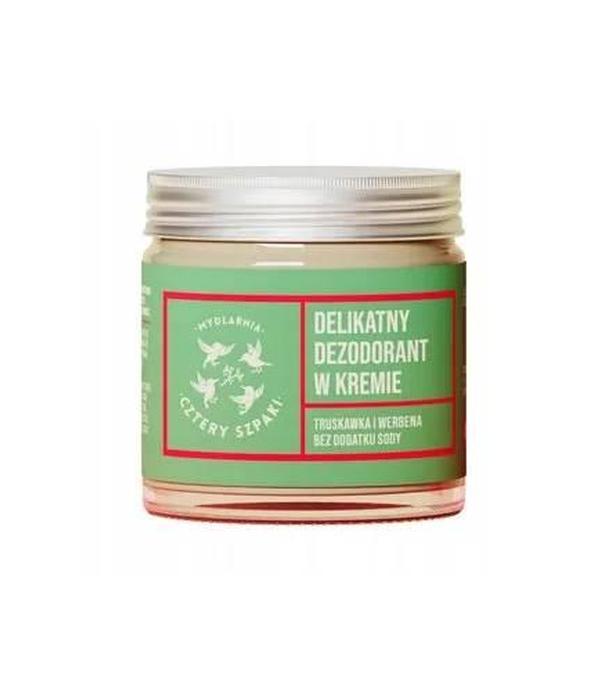 Mydlarnia Cztery Szpaki, Delikatny dezodorant w kremie, Truskawka i Werbena, 60 ml