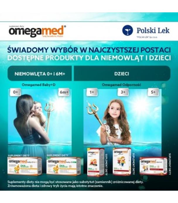 OMEGAMED Baby DHA z alg + Wit D Dla niemowląt i dzieci 0+, 60 kapsułek - ważny do 2024-09-30