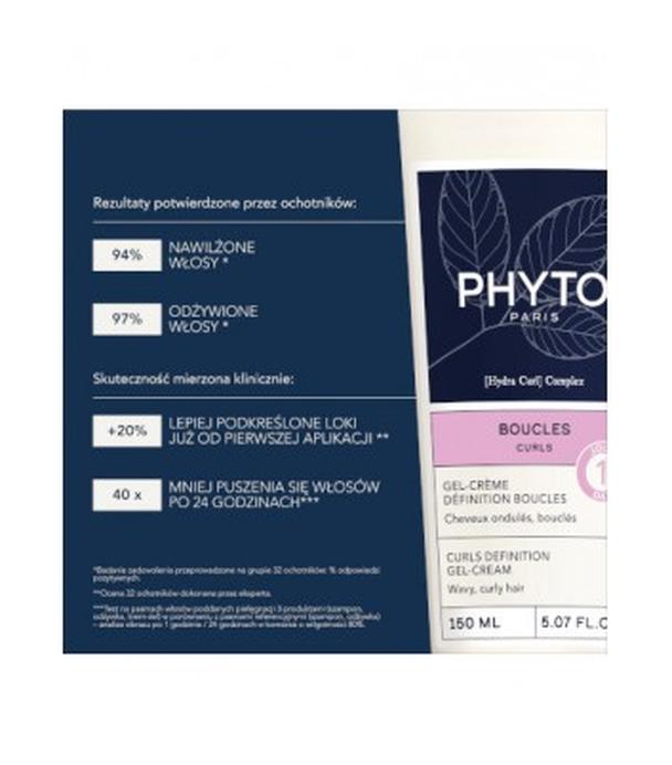 Phyto Boucles Curls, Żel-krem definiujący loki dla włosów falowanych i kręconych, 150 ml