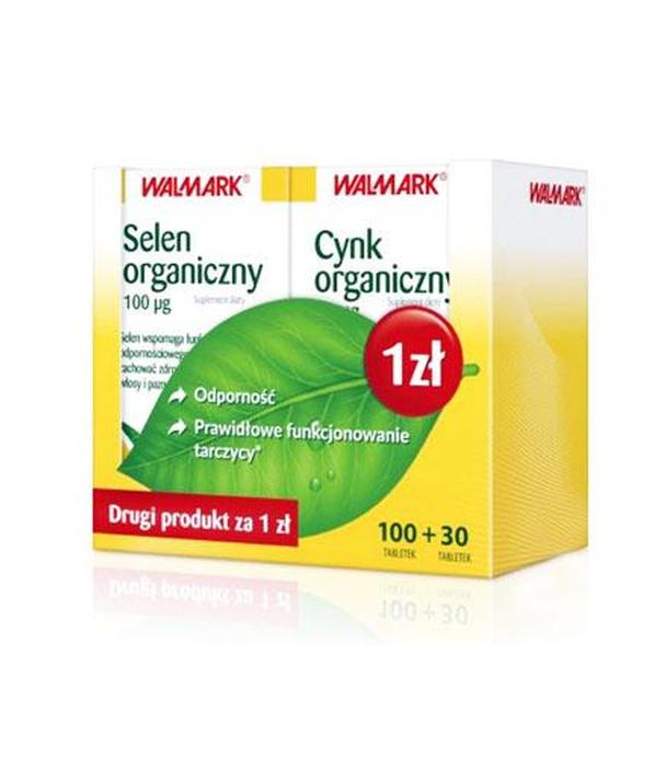 WALMARK SELEN ORGANICZNY 100 µg - 100 tabl. + CYNK ORGANICZNY 15 mg - 30 tabl.