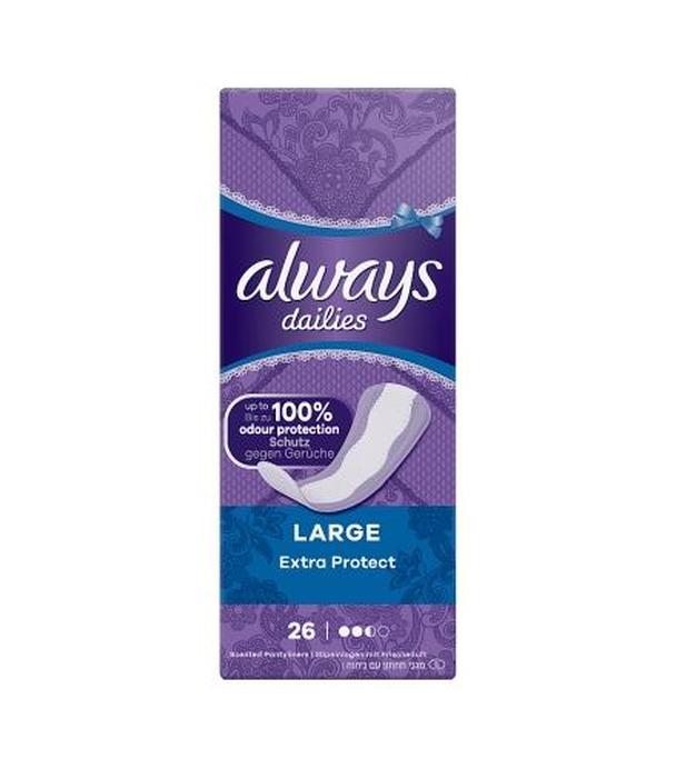 Always Dailies Extra Protect Large Zapachowe wkładki higieniczne - 26 szt. - cena, opinie, właściwości