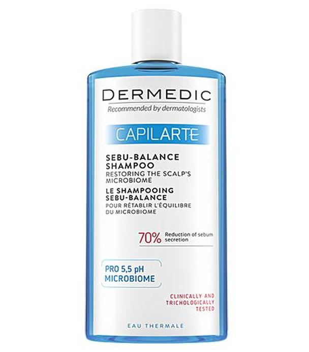 Dermedic Capilarte Sebu-Balance Szampon przywracający równowagę mikrobiomu skóry do włosów nadmiernie przetłuszczających - 300 ml  - cena, opinie, właściwości