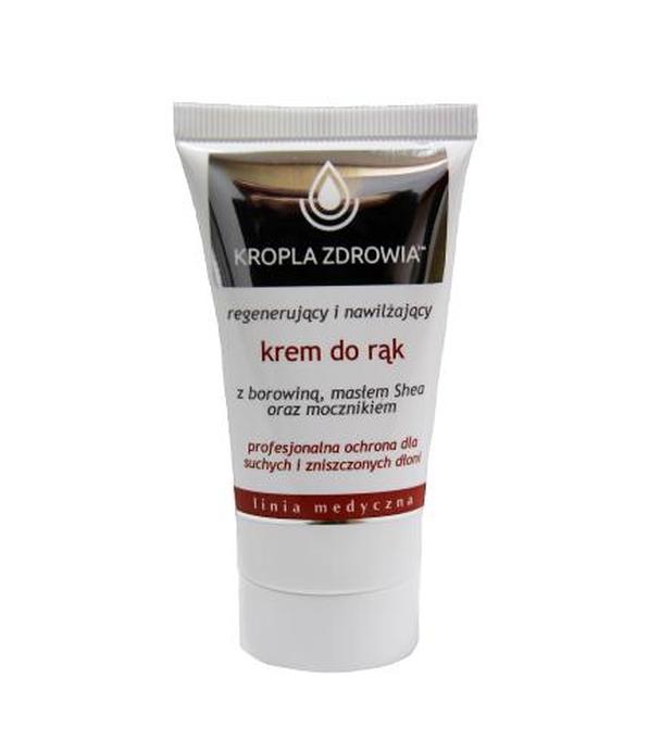 Pharmedis Kropla Zdrowia linia medyczna Regenerujący i nawilżający krem do rąk z borowiną, masłem Shea i mocznikiem - 50 ml