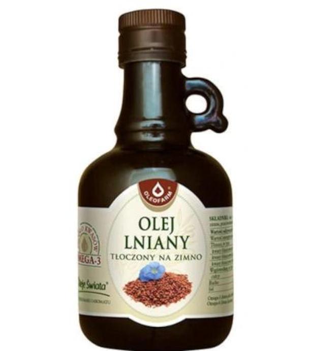 Oleofarm olej lniany tłoczony na zimno, płyn 250 ml - ważny do 2025-09-30