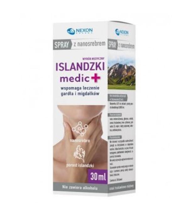 Islandzki Medic+ Spray do gardła z nanosrebrem, 30 ml
