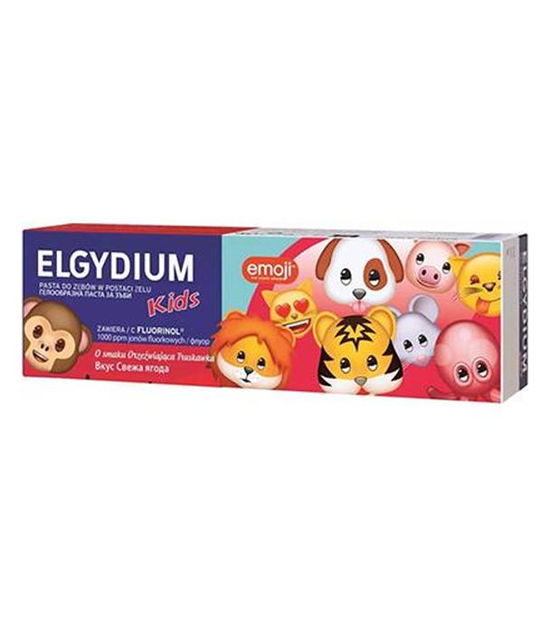 Elgydium Kids Emoji Pasta do zębów dla dzieci 3-6 lat o smaku orzeźwiającej truskawki, 50 ml cena, opinie, skład