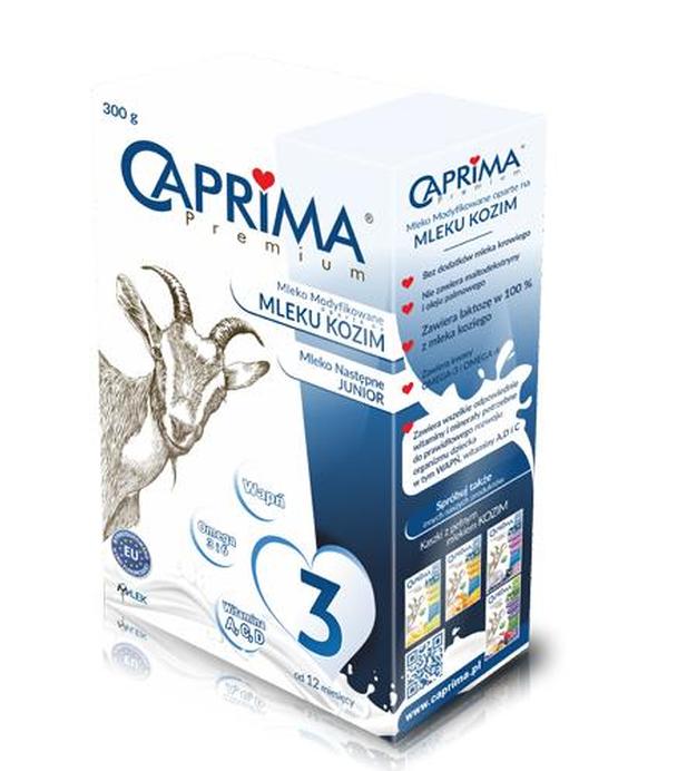 Caprima Premium 3, mleko następne Junior modyfikowane oparte na mleku kozim, od 12. miesiąca życia, 300 g