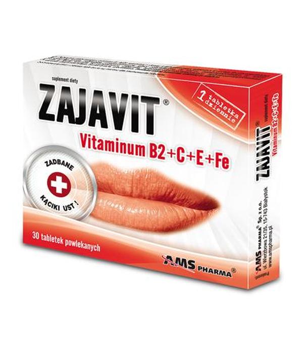 ZAJAVIT Vitaminum B2+C+E+Fe - 30 tabl. - cena, opinie, składniki