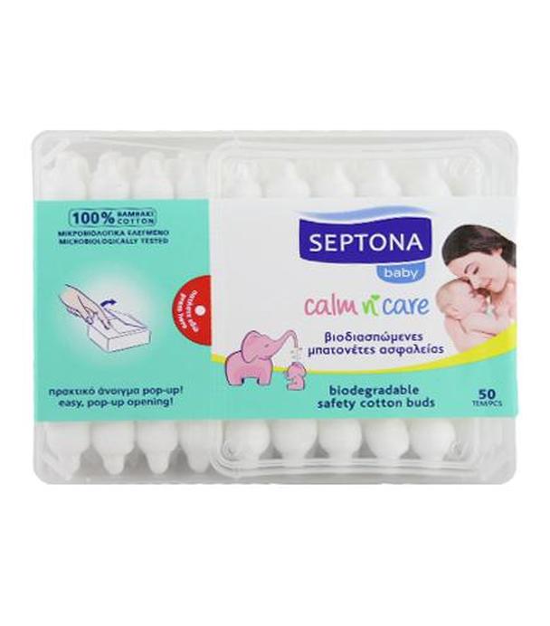 Septona Baby Patyczki higieniczne dla dzieci biodegradowalne, 50 szt., cena, opinie, właściwości