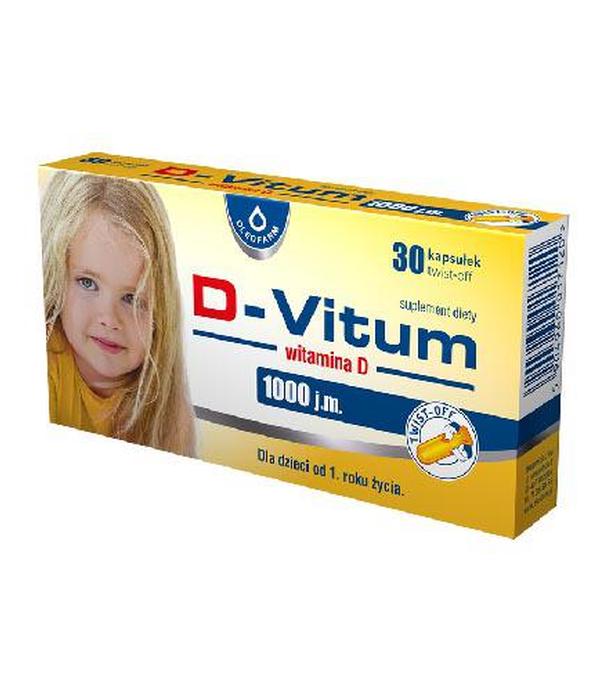 Oleofarm D - Vitum Witamina D 1000 j.m. dla dzieci od 1. roku życia, 30 kapsułek