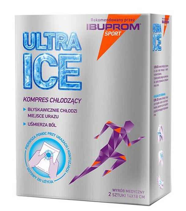 ULTRA ICE Kompresy chłodzące, działa przeciwbólowo w miejscu urazu, 2 sztuki