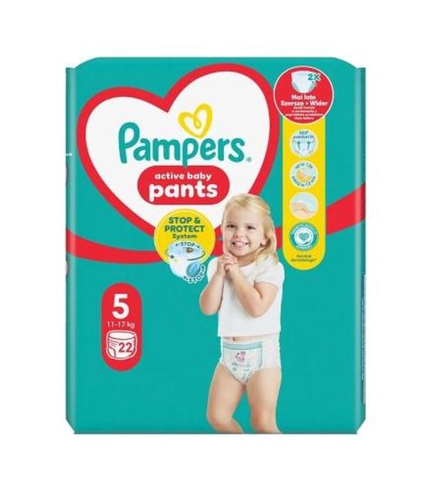 Pampers Active Baby, Pieluchomajtki rozmiar 5, 11-17 kg, 22 sztuki