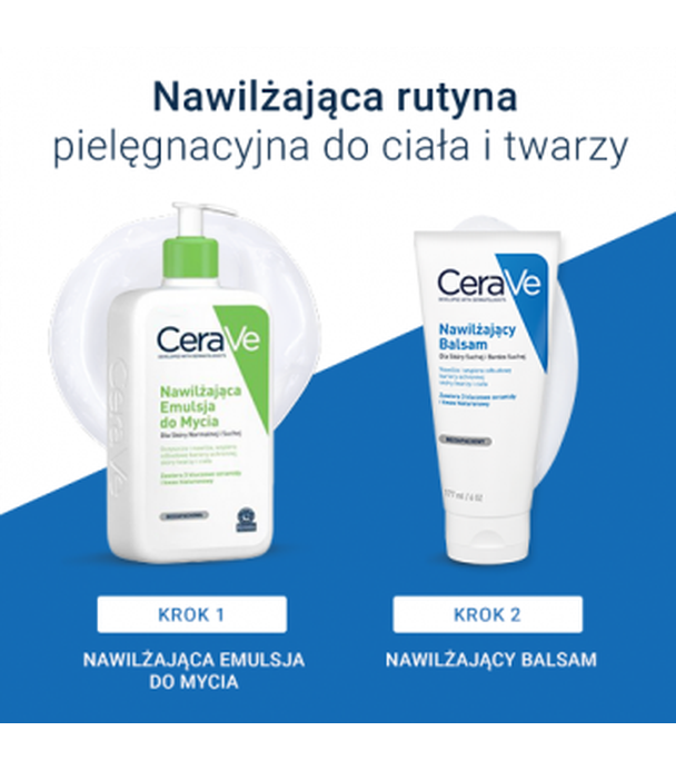 CERAVE Nawilżający balsam do twarzy i ciała z ceramidami do skóry suchej i bardzo suchej, 177 ml